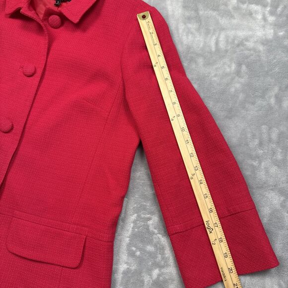Talbots Women’s Size 12 Red Cotton Blend Peacoat Button Front Lined Classic Jack - Picture 4 of 10